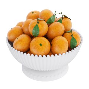 Tangerines In White Bowl