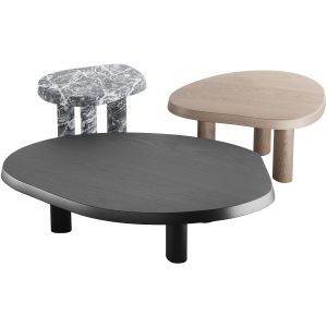 L Series Marble Wood Coffee Tables