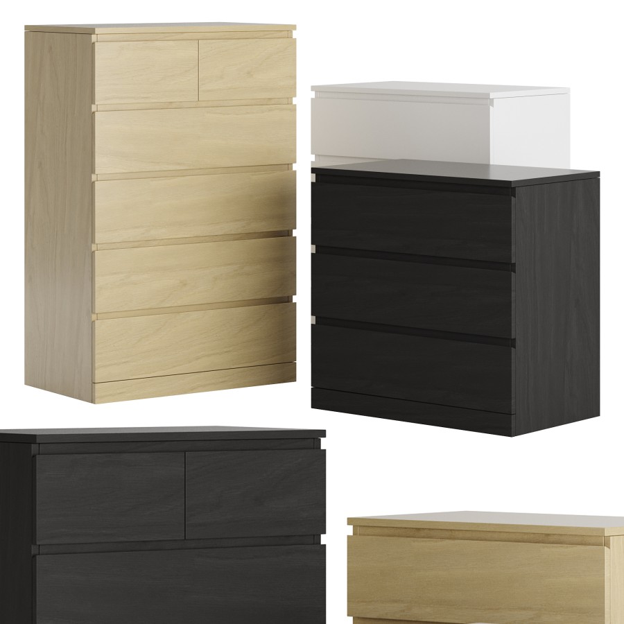 Ikea Malm Chest Of Drawers 3D Model for Corona | CGMood