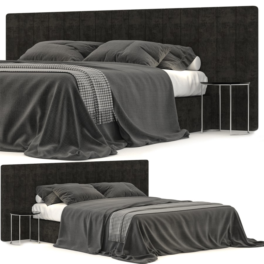 Modena Hardware Modena Hardware Gray Bed - 3D Model for VRay, Corona