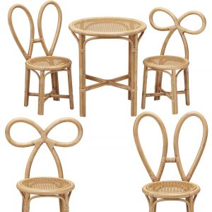 Poppie Toys Rattan Table And Chair For Children
