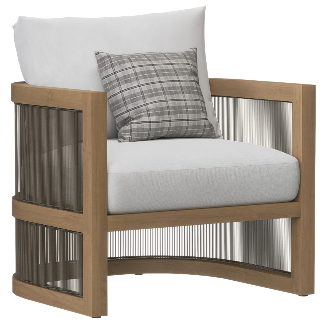 RH | Capri Teak Swivel Lounge Chair - 3D Model for Corona