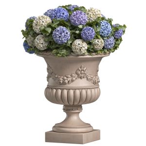 Hydrangea In A Classic Vase For Decoration Facade