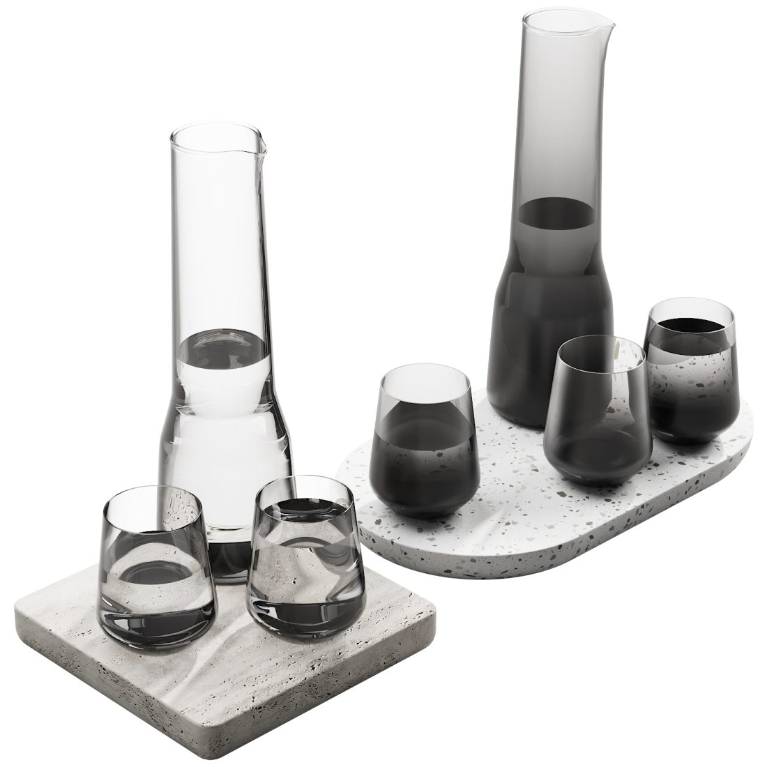 132 Dishes Decor Set Iittala Essence Clear & Smoke 3D Model for 