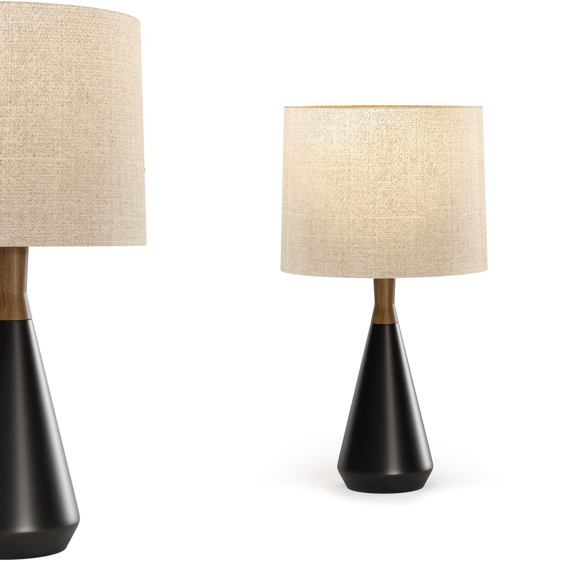 Weston Mid Century Modern Table Lamp - 3D Model for VRay, Corona