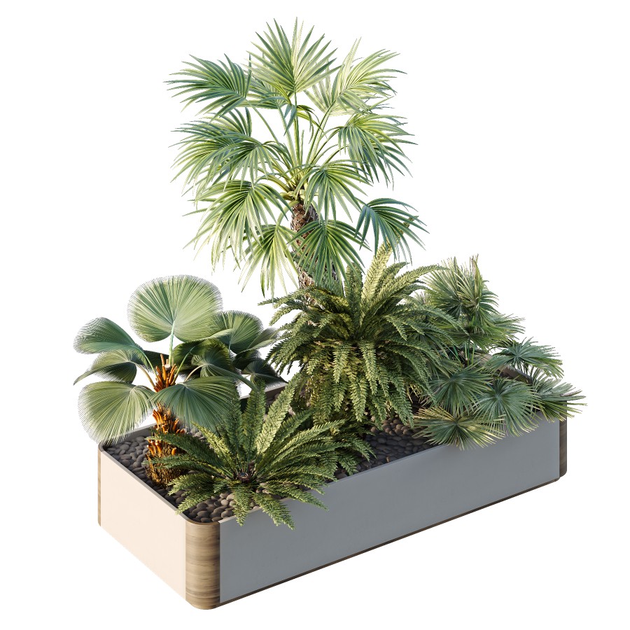 Hq Tree And Bush Garden Box Outdoor Vol 12 3D Model for VRay, Corona ...