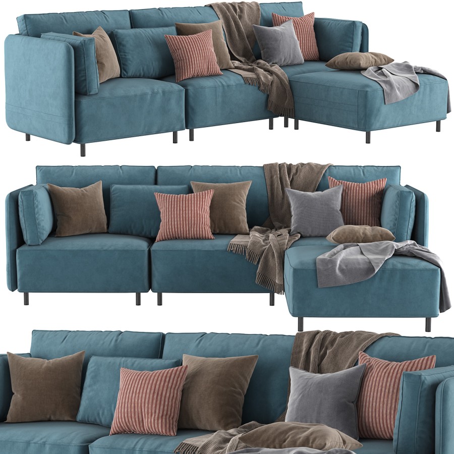Fana Linen Modular Sectional Sofa By Acanva 3D Model for VRay, Corona ...