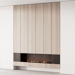 160 Fireplace Decorative Wall Kit 06 Minimal Wood
