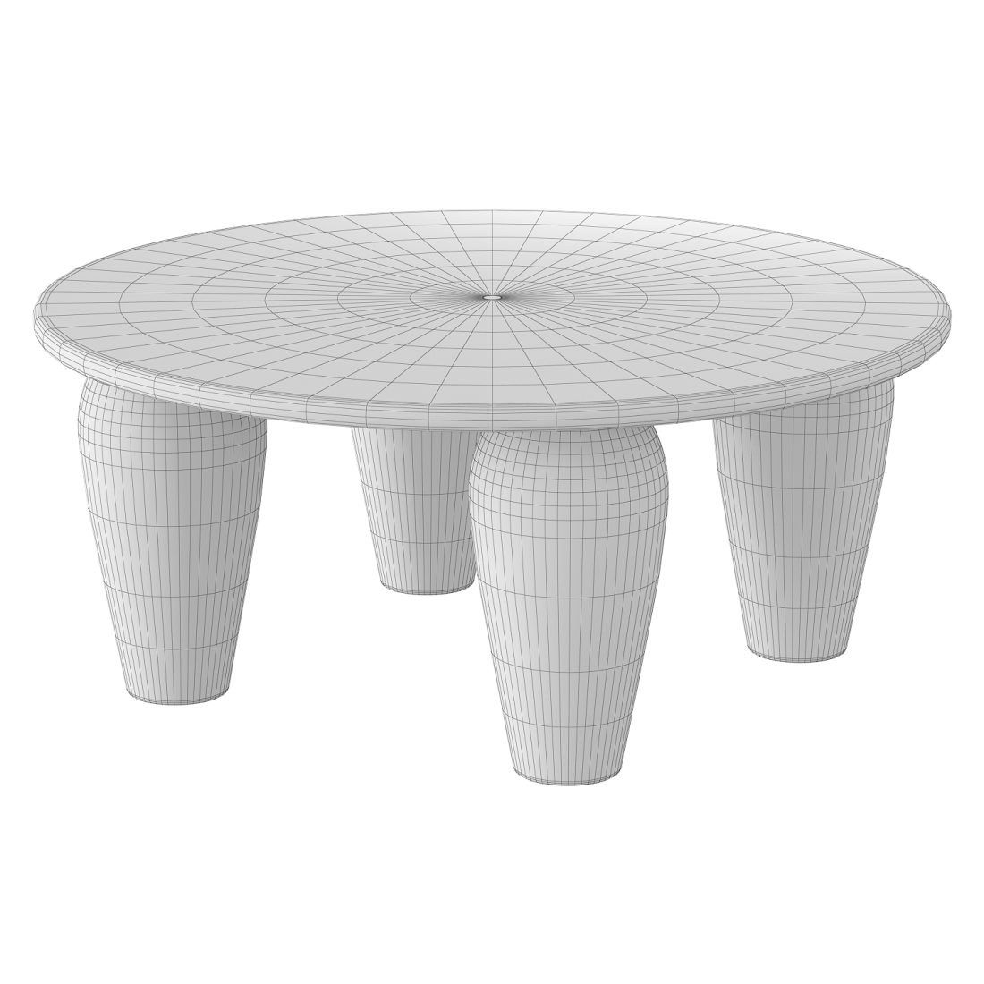 Mixed Reclaimed Wood Round Coffee Table 3D Model for VRay | CGMood