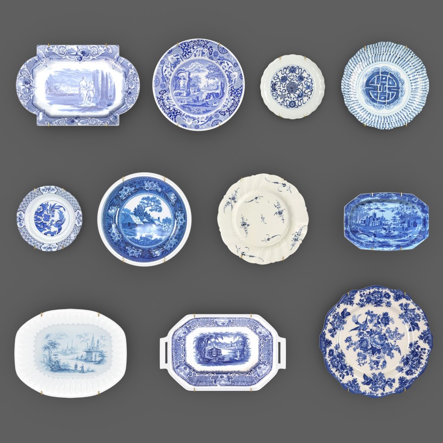 Model Based Plates Old Vintage Classic Ceramic Plates On The Wall 3D Model for Corona | CGMood