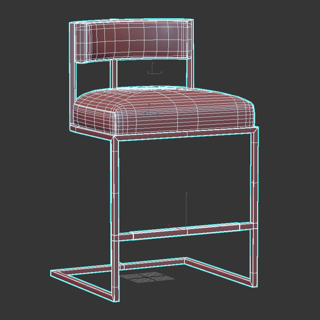 Wayne Counter Stool - 3D Model for Corona