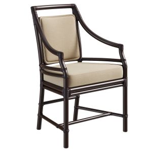 Rattan Target Armchair Upholstered Back By Bakerfu