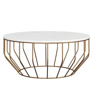 Golden Leaf White Coffee Table