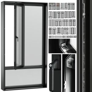 Open Window & Close Metal Window With Metal & Leat