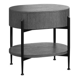 Oval Wood Upholstered Bedside Table By Hc28 Cosmo