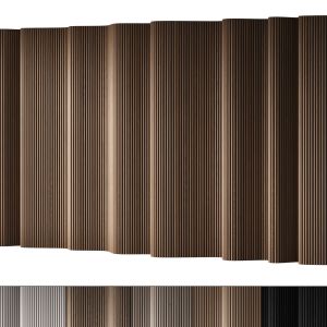 433 Wall Composition 14 Wave Fluted Raised Wood 01