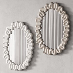 360 Sculptural Organic Trouva Dribble Mirror White