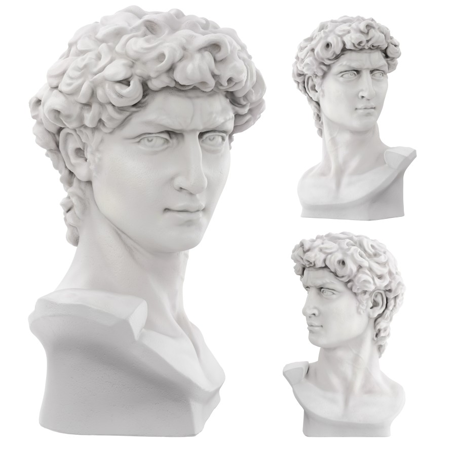 Bust Of David Sculpture - 3D Model for VRay