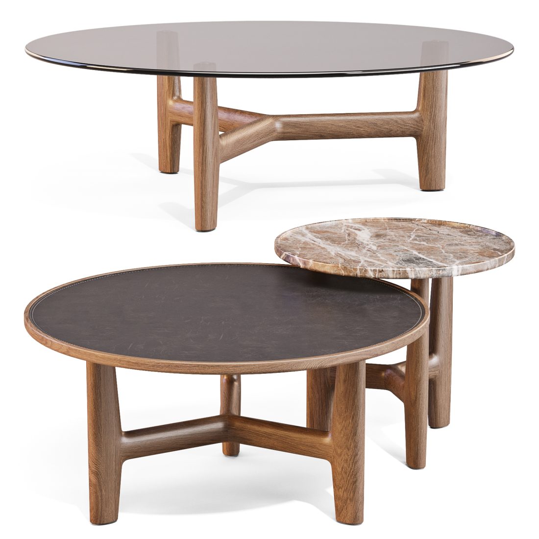 Porada: Tillow - Coffee And Side Tables Set 03 3D Model for Corona