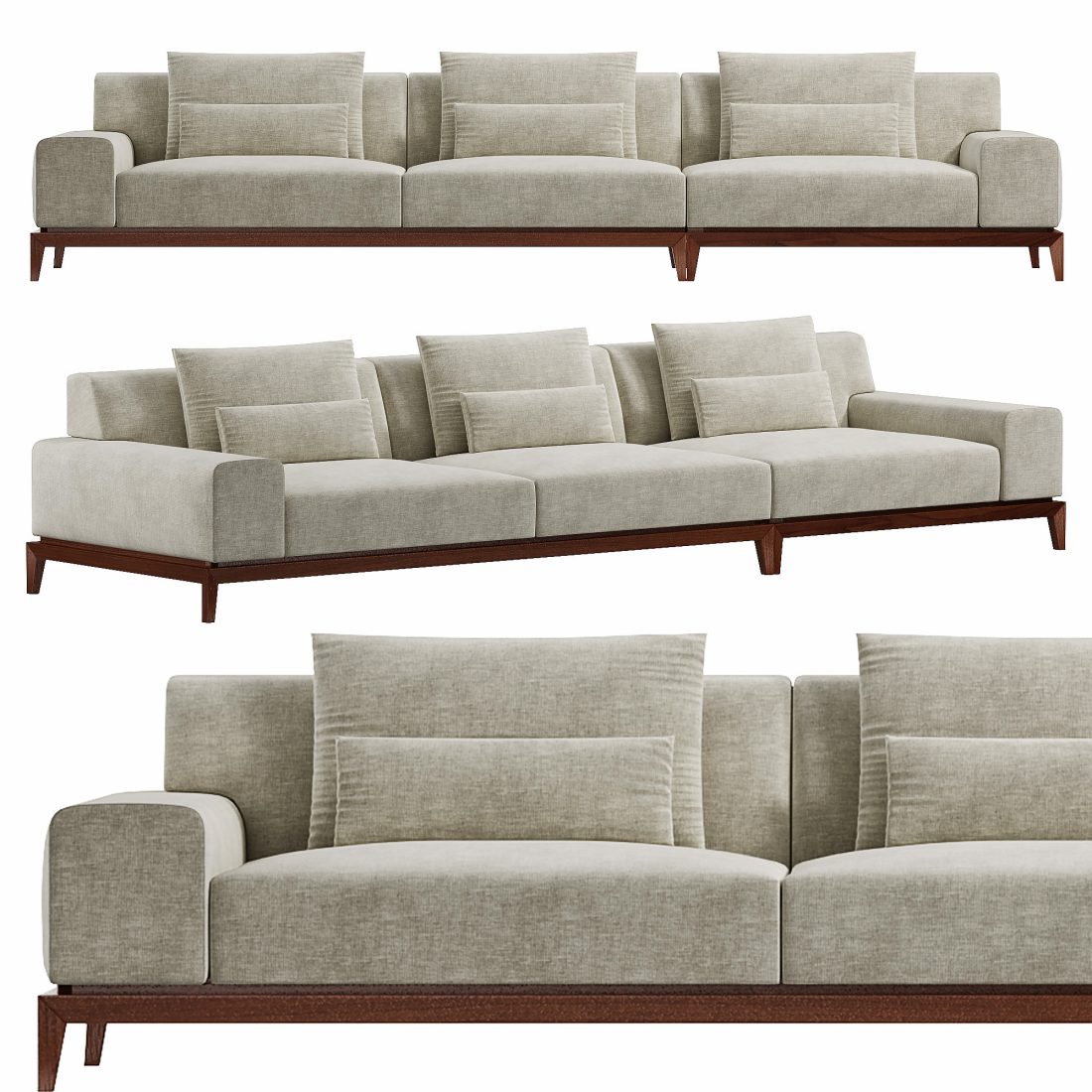 Teatro Sectional Sofa By Hc28 Cosmo - 3D Model for Corona