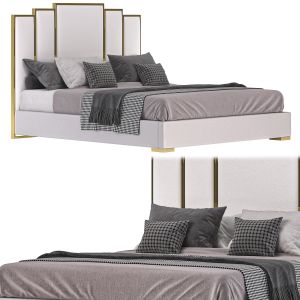 White Platform Bed Faux Leather Cal King By Homary