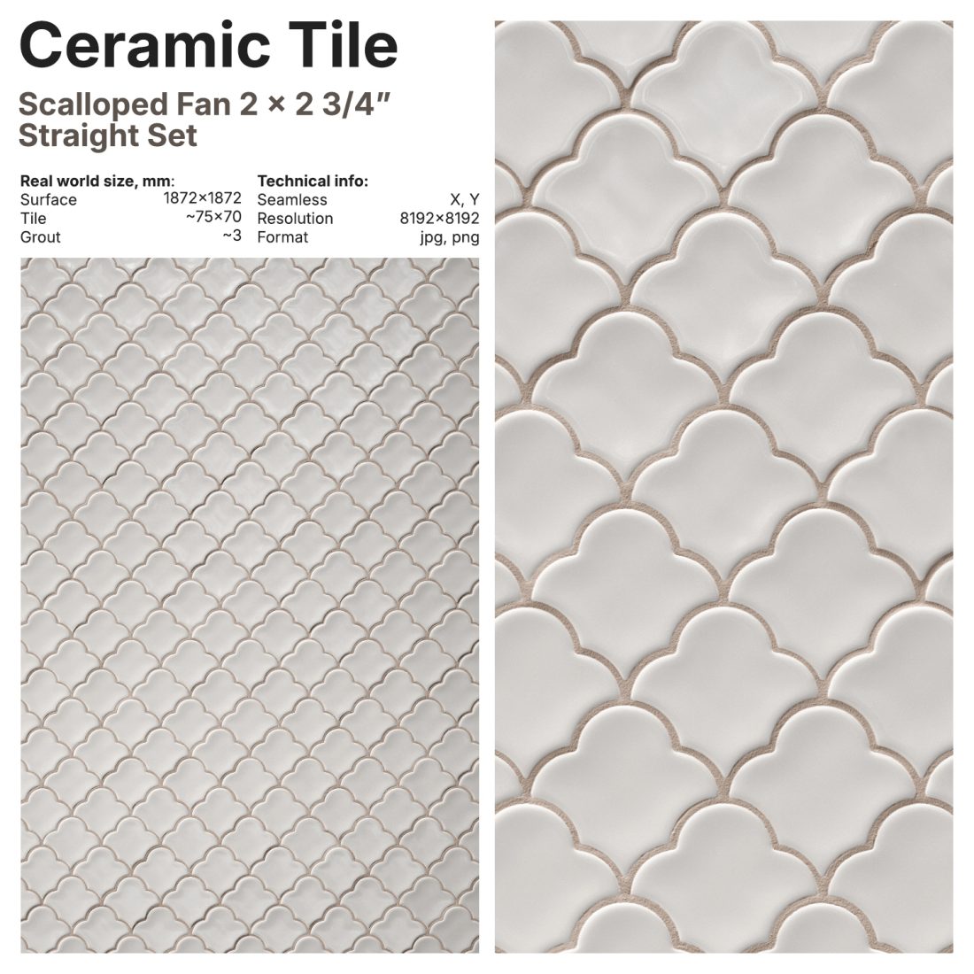 Fan Tile Texture Scalloped Fan Mosaic Tiles 3