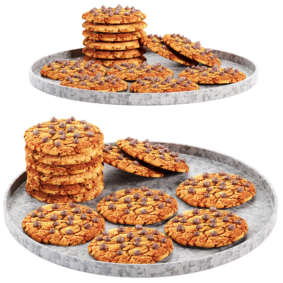 Cute Chocolate Chip Cookie 3D Model for Corona | CGMood