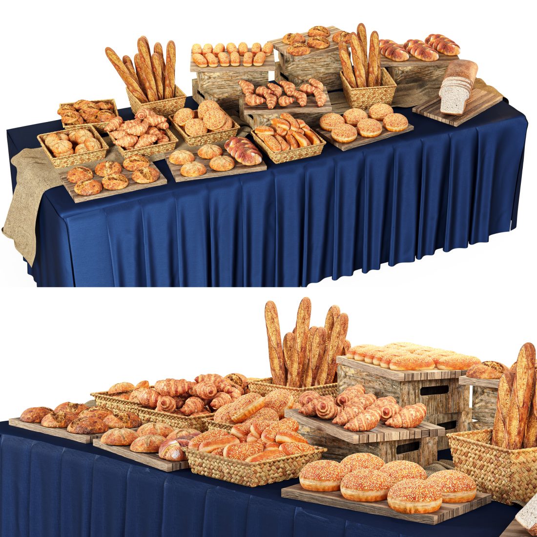 Bakery Buffet Table 3D Model for VRay, Corona | CGMood