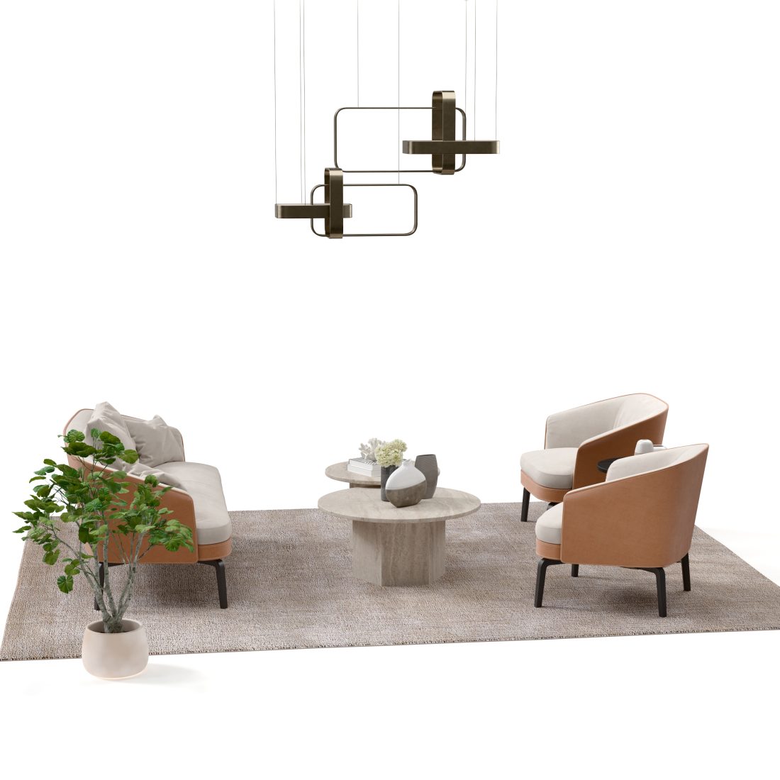 Modern Minimalist Living Room Furniture Set 3D Model for Corona | CGMood