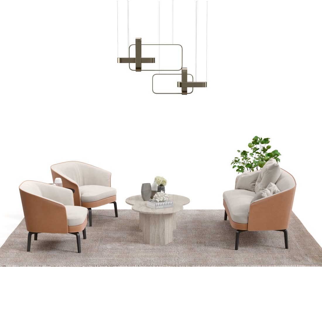 Modern Minimalist Living Room Furniture Set 3D Model for Corona | CGMood