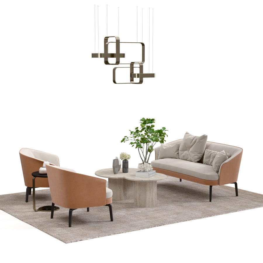 Modern Minimalist Living Room Furniture Set 3D Model for Corona | CGMood