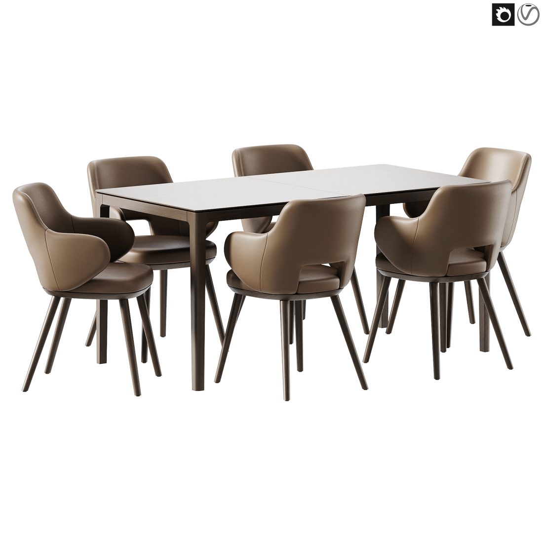 Dining Set 05 | Foyer Chair By Calligaris | Milfor 3D Model for