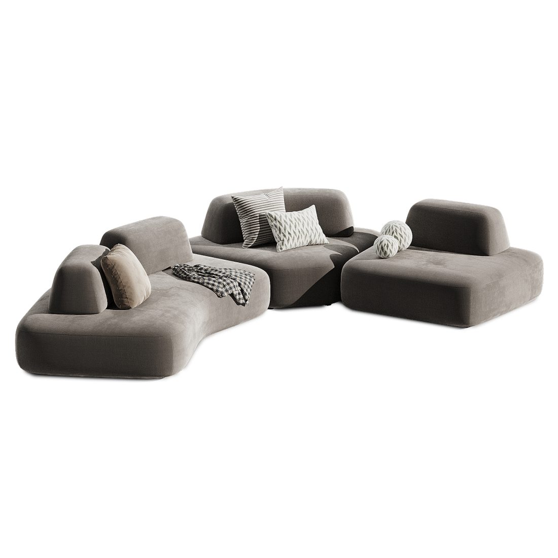 Tabasco Right Hand Modular Corner Sofa 393 Cm 3D Model for Corona