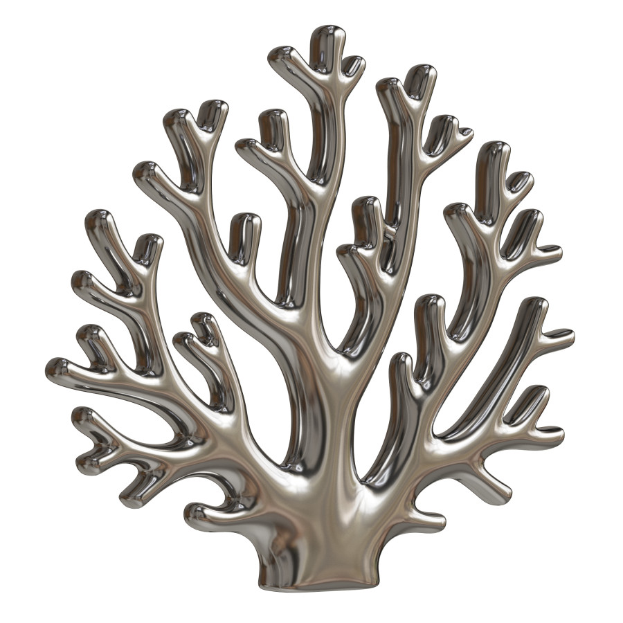 ペーパーカットアート作品「Coral tree」・30x30cm・フレーム付き Chrome Coral Tree Wall Sculptural Decor 3D Model for Corona | CGMood