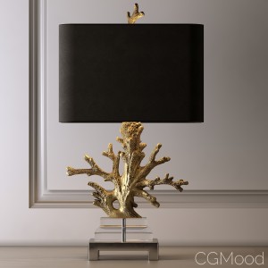 Gold Coral Table Lamp PBR 4K
