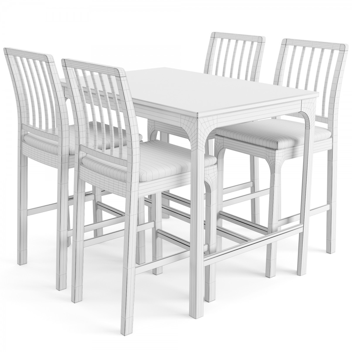 Table And Chair Ekedalen 3D Model for VRay, Corona | CGMood