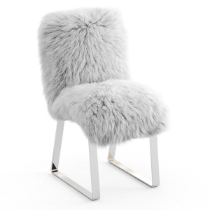 Chair With Fur Upholstery Mongolian Lamb