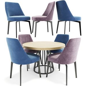 Leda Flexform Chair And Round Table