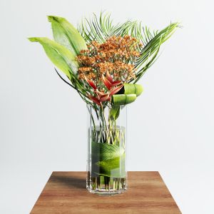 Corporate Set Of Palm And Flowers
