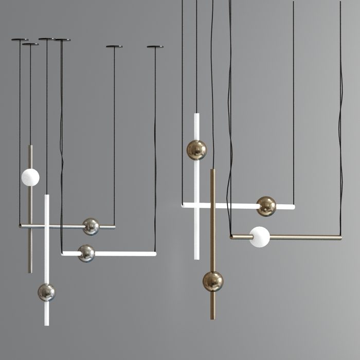 Modern Ceiling Suspension Pendant Collection - 3D Model for VRay, Corona