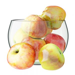 Apples In A Glass Round Vase