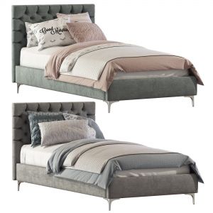 Bed with a soft headboard 6 Set 98