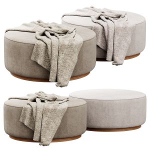 Sinclair Large Round Ottoman Whistler Oyster Suede