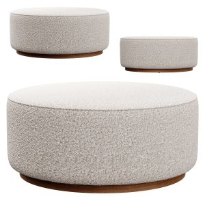 Sinclair Large Round Boucle Ottoman Whistler By Fo