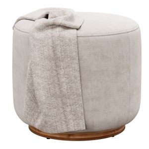 Sinclair Round Ottoman Whistler Oyster Suede By Fo