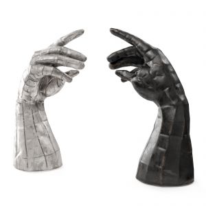 Metal Patch Hand Sculpture