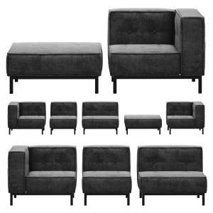 Cushy Sectional Sofa With Metall Legs By Pottery B
