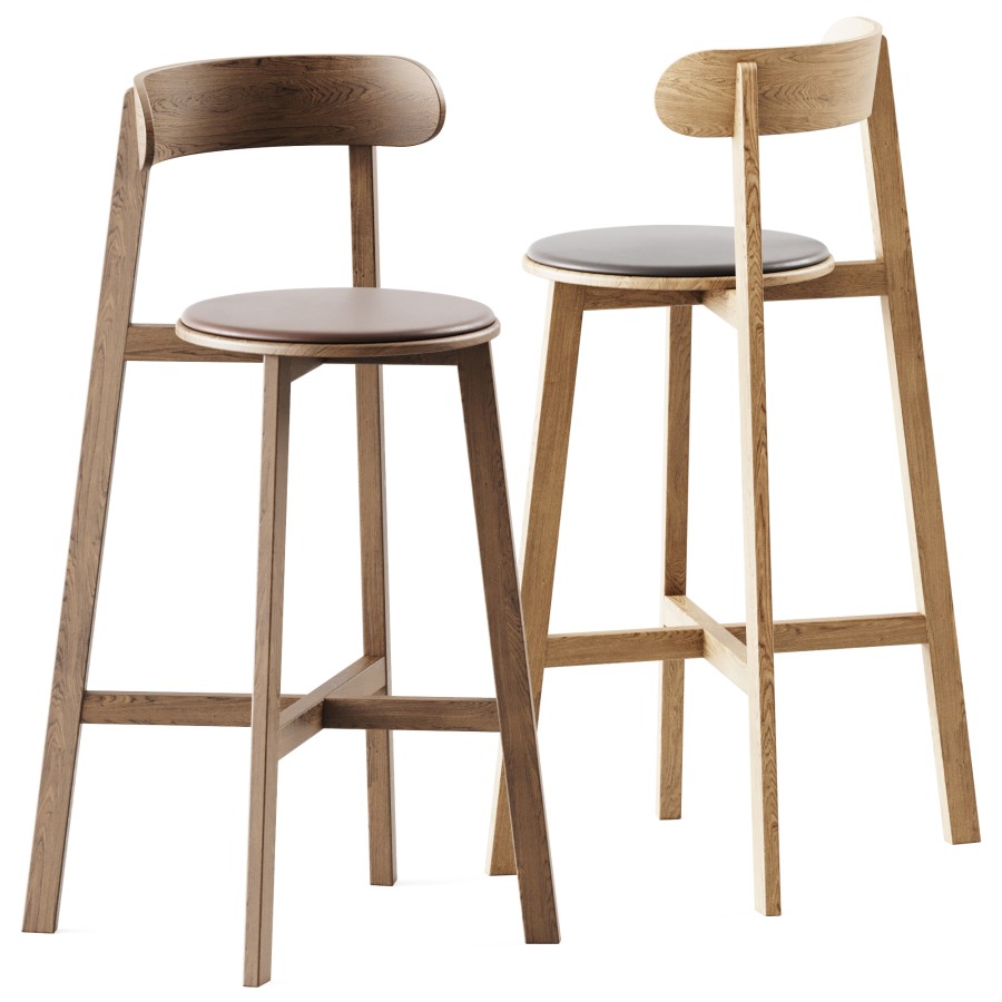 Roda Bar Upholstered Stool By Branca Lisboa 3D Model for Corona | CGMood