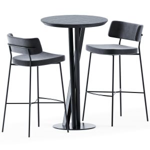 Niels Fast Food Table D70 & Marlen Bar Chair By Tr