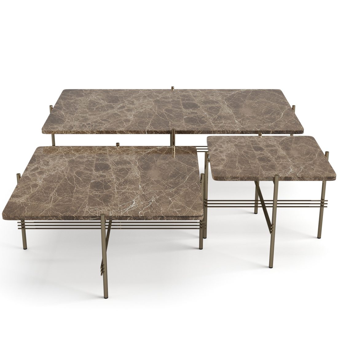 Gubi Ts Coffee Tables Set Round, Square 3D Model for VRay, Corona | CGMood
